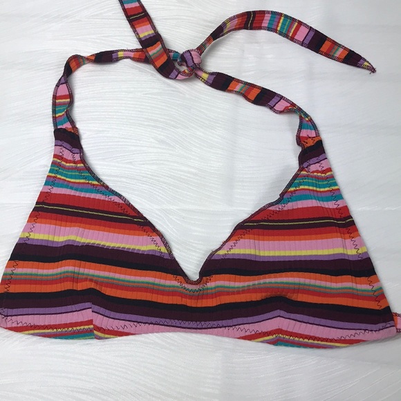 Becca Striped Bikini Top Size Large - Picture 2 of 6
